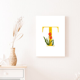 Obraz na płótnie Roślinny alfabet - litera T jak tulipan