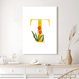 Obraz klasyczny Roślinny alfabet - litera T jak tulipan