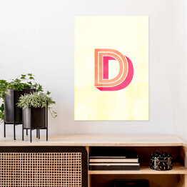 Plakat samoprzylepny Kolorowe litery z efektem 3D - "D"
