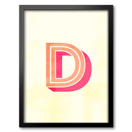 Obraz w ramie Kolorowe litery z efektem 3D - "D"