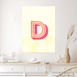 Plakat Kolorowe litery z efektem 3D - "D"