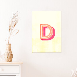 Plakat samoprzylepny Kolorowe litery z efektem 3D - "D"