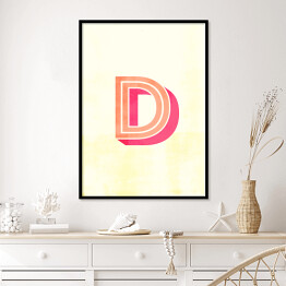 Plakat w ramie Kolorowe litery z efektem 3D - "D"