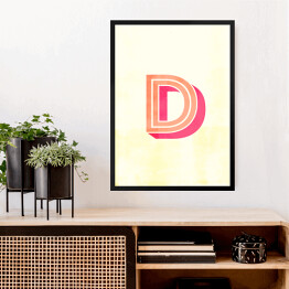 Obraz w ramie Kolorowe litery z efektem 3D - "D"
