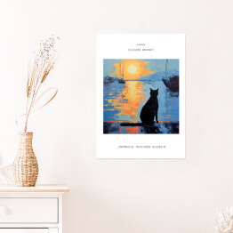 Plakat samoprzylepny Obraz z kotem inspirowany sztuką - Claude Monet