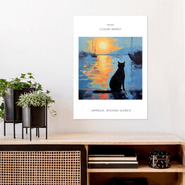 Plakat samoprzylepny Obraz z kotem inspirowany sztuką - Claude Monet