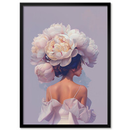 Obraz klasyczny Dziewczyna w kwiatach w kremowym odcieniu 