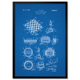 Plakat w ramie Patent vintage szachy 