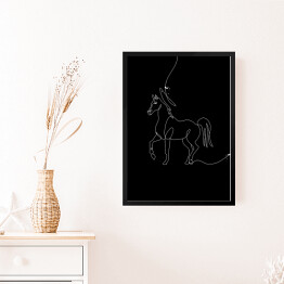 Obraz w ramie Biało czarny koń