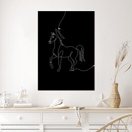 Plakat samoprzylepny Biało czarny koń