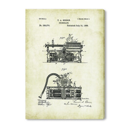 Obraz na płótnie T. A. Edison - fonograf - patenty na rycinach vintage