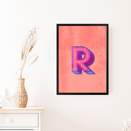 Obraz w ramie Kolorowe litery z efektem 3D - "R"