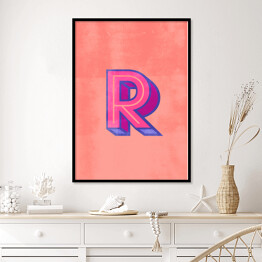 Plakat w ramie Kolorowe litery z efektem 3D - "R"