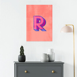 Plakat Kolorowe litery z efektem 3D - "R"