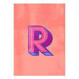 Plakat Kolorowe litery z efektem 3D - "R"