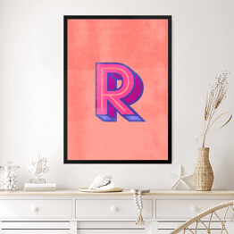 Obraz w ramie Kolorowe litery z efektem 3D - "R"
