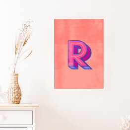 Plakat samoprzylepny Kolorowe litery z efektem 3D - "R"