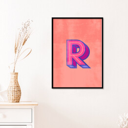 Plakat w ramie Kolorowe litery z efektem 3D - "R"