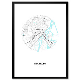 Obraz klasyczny Mapa Szczecina w kole