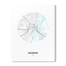 Obraz na płótnie Mapa Szczecina w kole