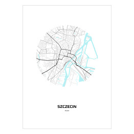 Plakat Mapa Szczecina w kole