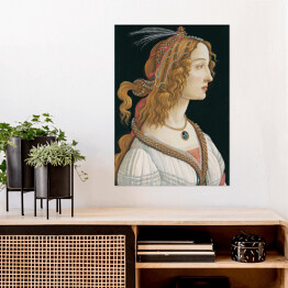 Plakat samoprzylepny Sandro Botticelli Portret kobiety. Reprodukcja