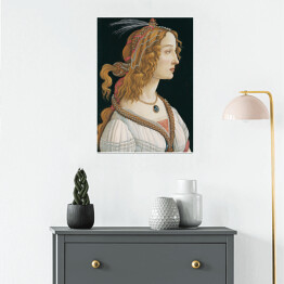 Plakat samoprzylepny Sandro Botticelli Portret kobiety. Reprodukcja