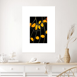 Plakat Pomarańczowo biało czarne skrzydło motyla