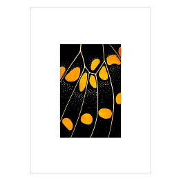 Plakat samoprzylepny Pomarańczowo biało czarne skrzydło motyla