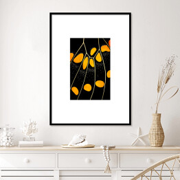 Plakat w ramie Pomarańczowo biało czarne skrzydło motyla