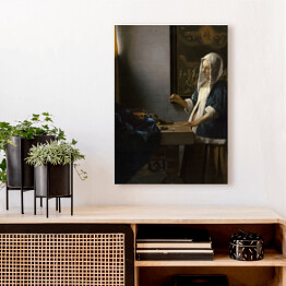 Obraz na płótnie Jan Vermeer "Ważąca perły" - reprodukcja