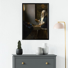 Obraz w ramie Jan Vermeer "Ważąca perły" - reprodukcja