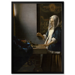 Plakat w ramie Jan Vermeer "Ważąca perły" - reprodukcja