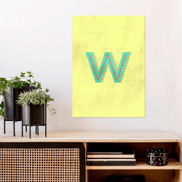 Plakat samoprzylepny Kolorowe litery z efektem 3D - "W"