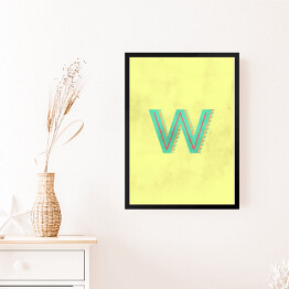 Obraz w ramie Kolorowe litery z efektem 3D - "W"