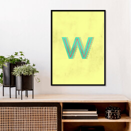 Plakat w ramie Kolorowe litery z efektem 3D - "W"