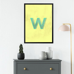 Obraz w ramie Kolorowe litery z efektem 3D - "W"