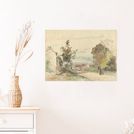 Plakat samoprzylepny Camille Pissarro Droga z Wersalu do Louveciennes. Reprodukcja