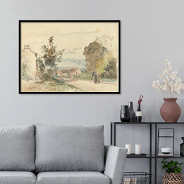 Plakat w ramie Camille Pissarro Droga z Wersalu do Louveciennes. Reprodukcja