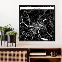 Obraz w ramie Mapy miast świata - Bratysława - czarna