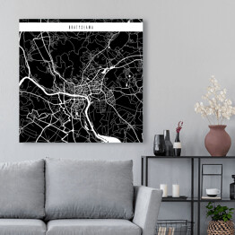 Obraz na płótnie Mapy miast świata - Bratysława - czarna