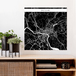 Plakat samoprzylepny Mapy miast świata - Bratysława - czarna