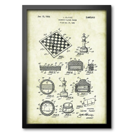 Obraz w ramie L. Hlavac - patenty na rycinach vintage