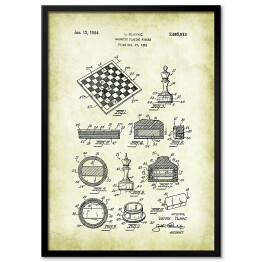 Plakat w ramie L. Hlavac - patenty na rycinach vintage