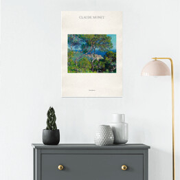 Plakat Claude Monet "Bordighera" - reprodukcja z napisem. Plakat z passe partout