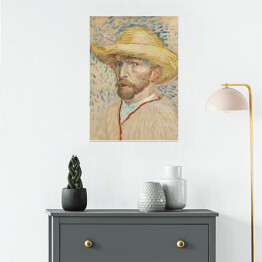 Plakat samoprzylepny Vincent van Gogh Self-Portrait with a Straw Hat. Reprodukcja