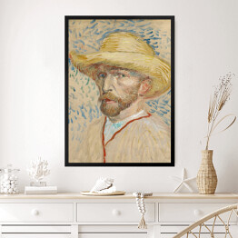 Obraz w ramie Vincent van Gogh Self-Portrait with a Straw Hat. Reprodukcja