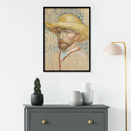 Plakat w ramie Vincent van Gogh Self-Portrait with a Straw Hat. Reprodukcja