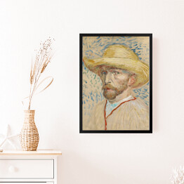 Obraz w ramie Vincent van Gogh Self-Portrait with a Straw Hat. Reprodukcja
