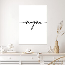 Plakat samoprzylepny Czarny napis "imagine"